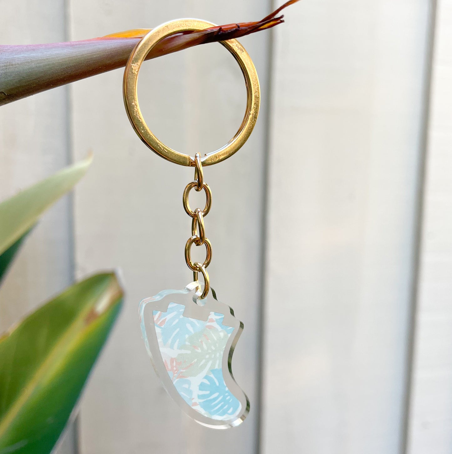 Fin Keychain | Monstera Stamp