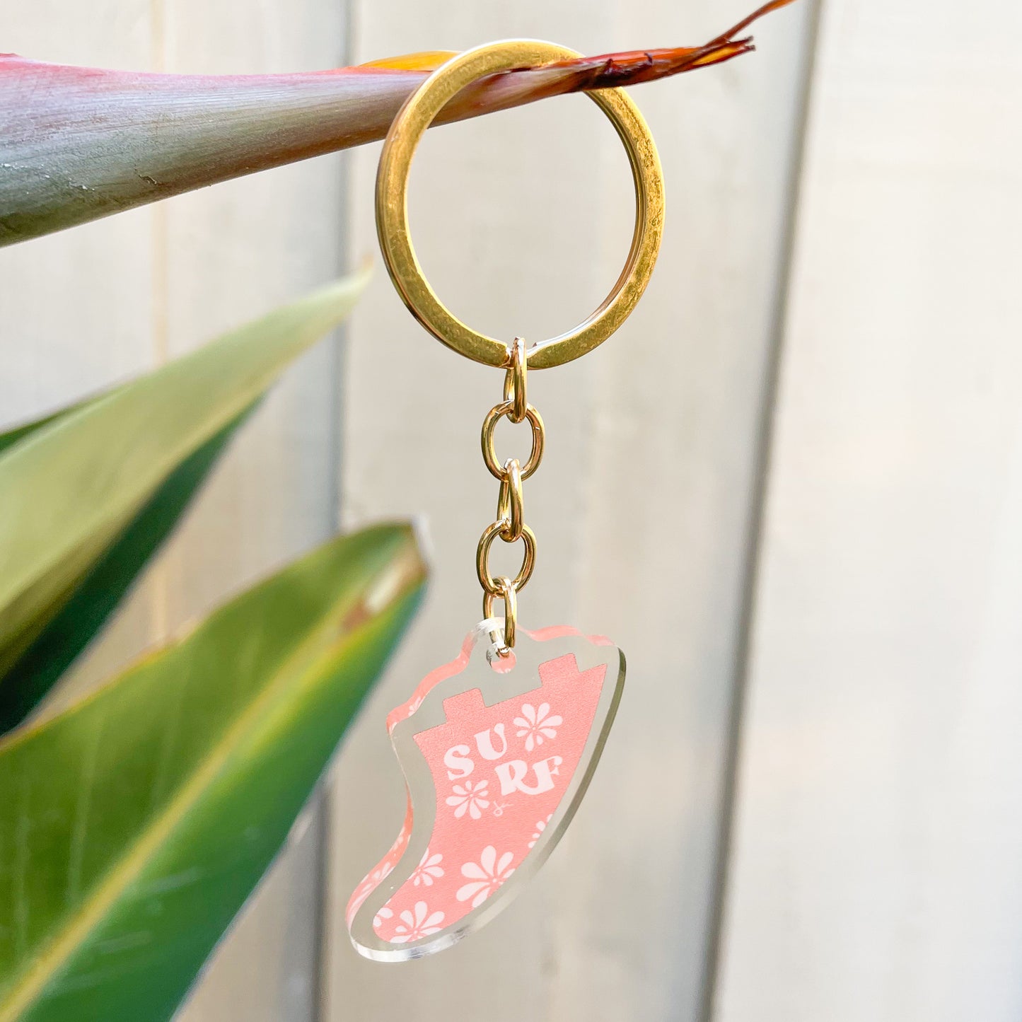Fin Keychain | Surf Coral Pink