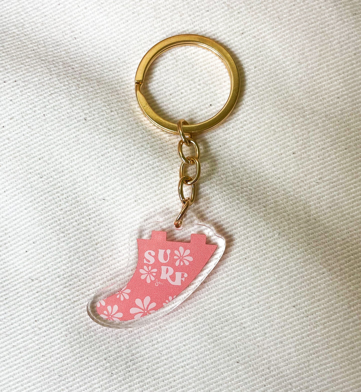 Fin Keychain | Surf Coral Pink