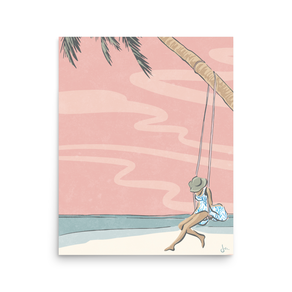 Poster | Swinging in Fiji | Coral