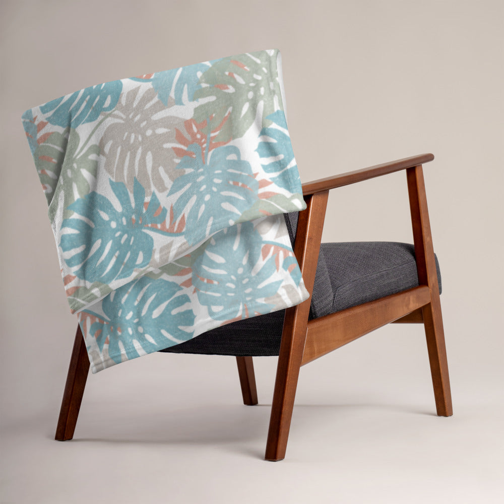 Throw Blanket | Monstera Stamp