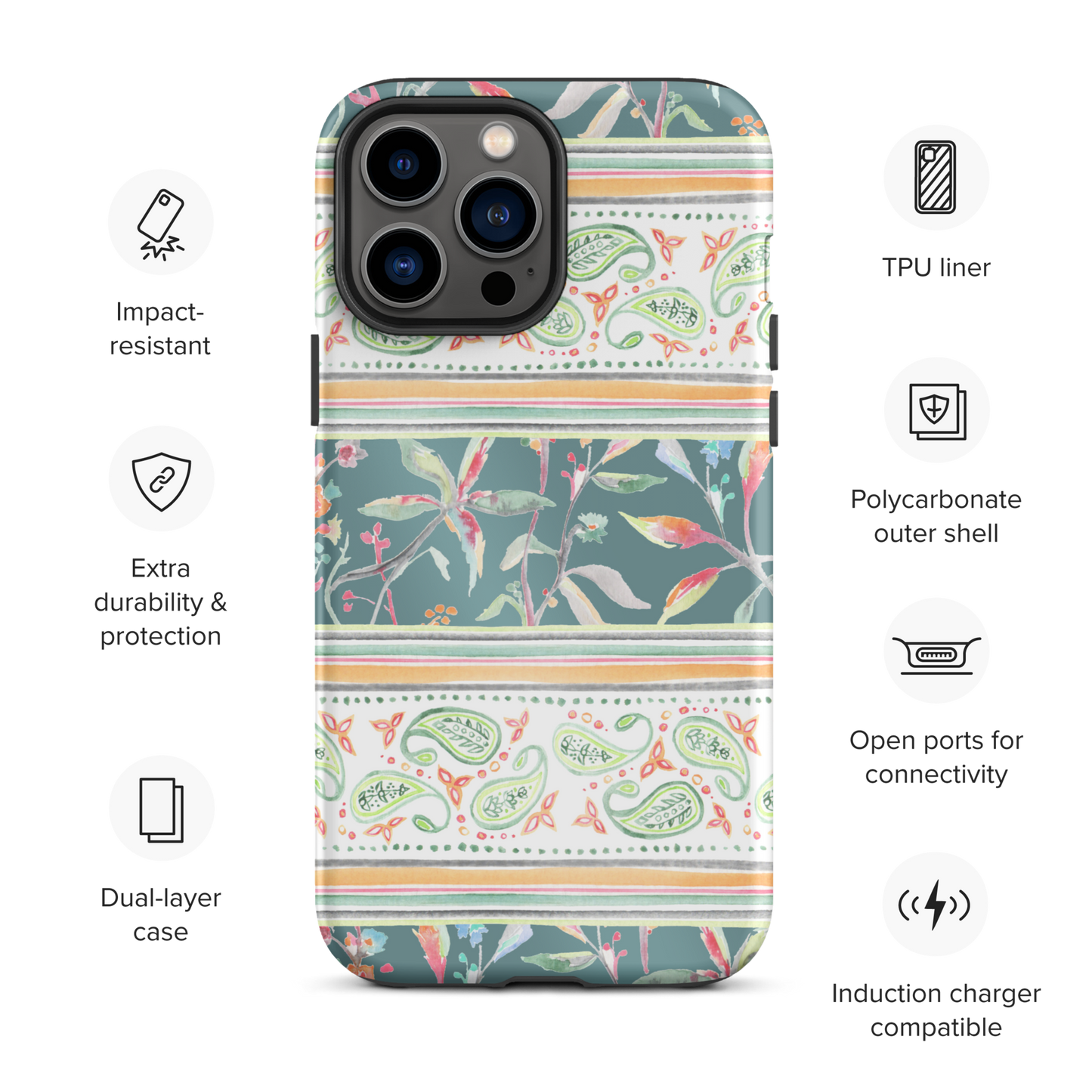 Tough iPhone Case | Ceylon Stripes