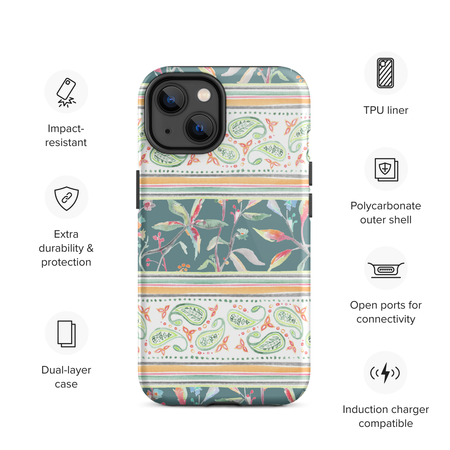 Tough iPhone Case | Ceylon Stripes