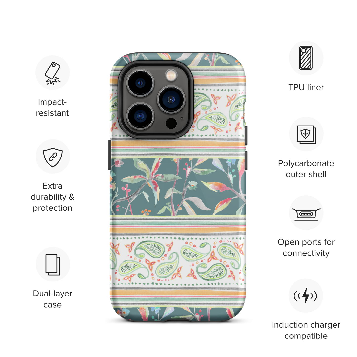 Tough iPhone Case | Ceylon Stripes
