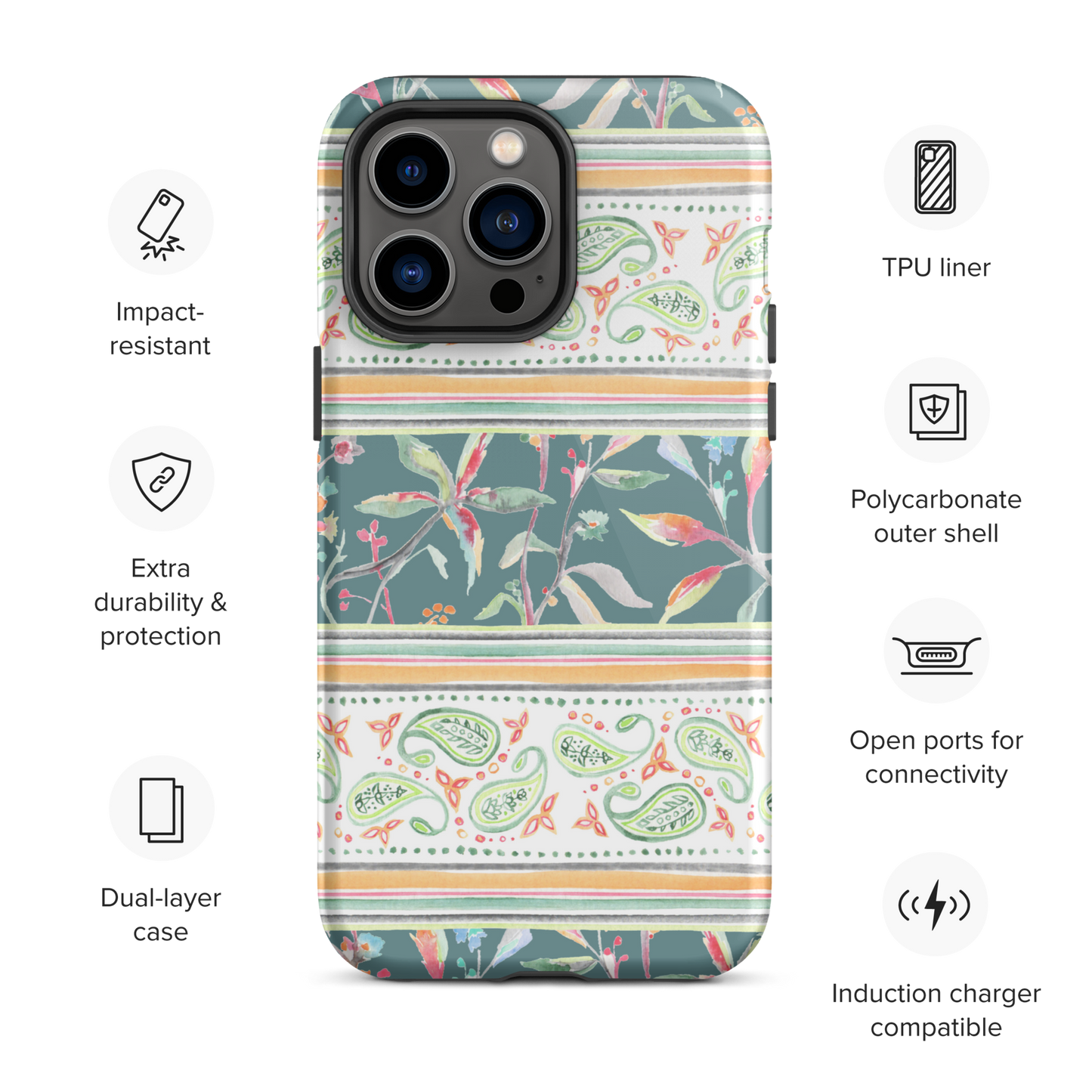 Tough iPhone Case | Ceylon Stripes